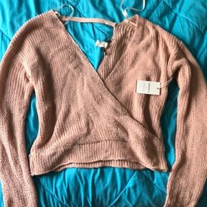 Cross cross blush sweater